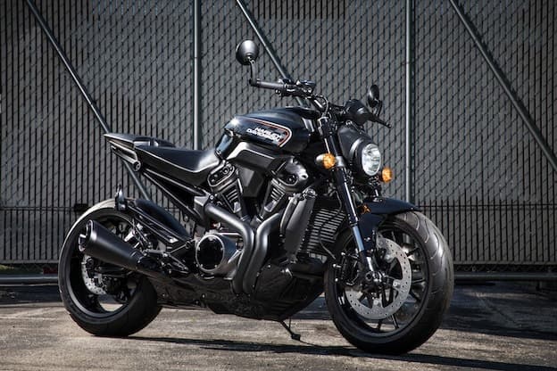 Matte black custom Harley-Davidson motorcycle